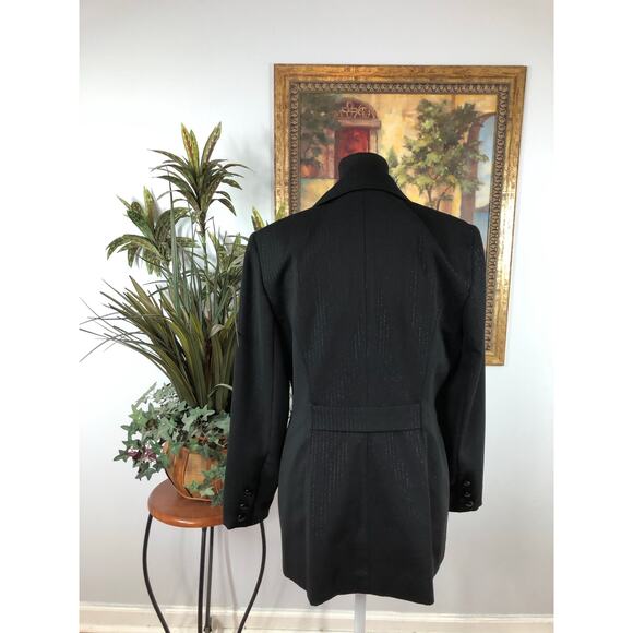 Mark Edwards Women Jacket Size 6 Lapel Notch Double Breasted Metallic Striped - Picture 3 of 9